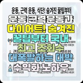 운동 근력운동과 다이어트! 숨겨진 꿀팁부터 국내 최고 조회수 대폭발하는 대박 수익화 노하우