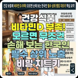 건강식품 비타민D 부족! 모르면 무조건 손해 보는 한국인 필수 상위 노출 비밀 치트키