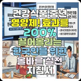 건강식품 중년 영양제! 효과를 200% 끌어올리는 한국인을 위한 올바른 실전 지침서